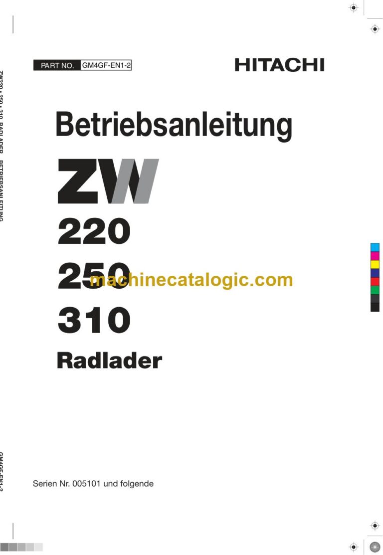 Hitachi ZW310 Radlader Betriebsanleitung (GM4GF-EN1-2) – Deckblatt