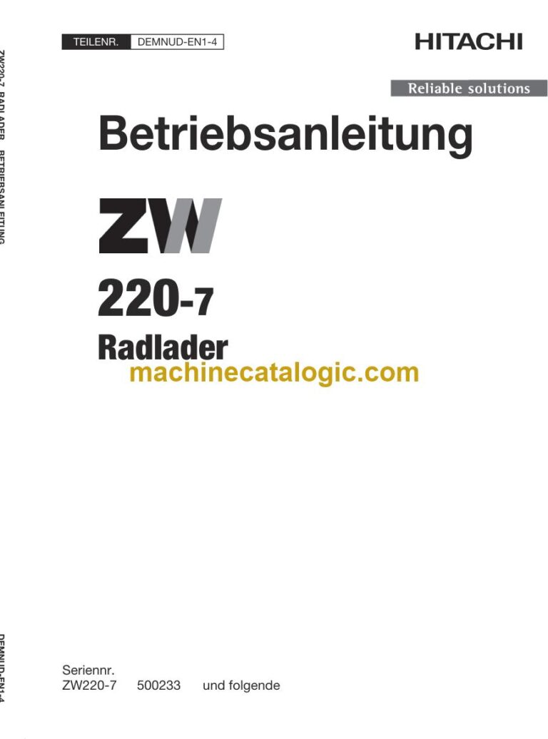 Hitachi ZW220-7 Radlader Betriebsanleitung (DEMNUD-EN1-4) – Deckblatt