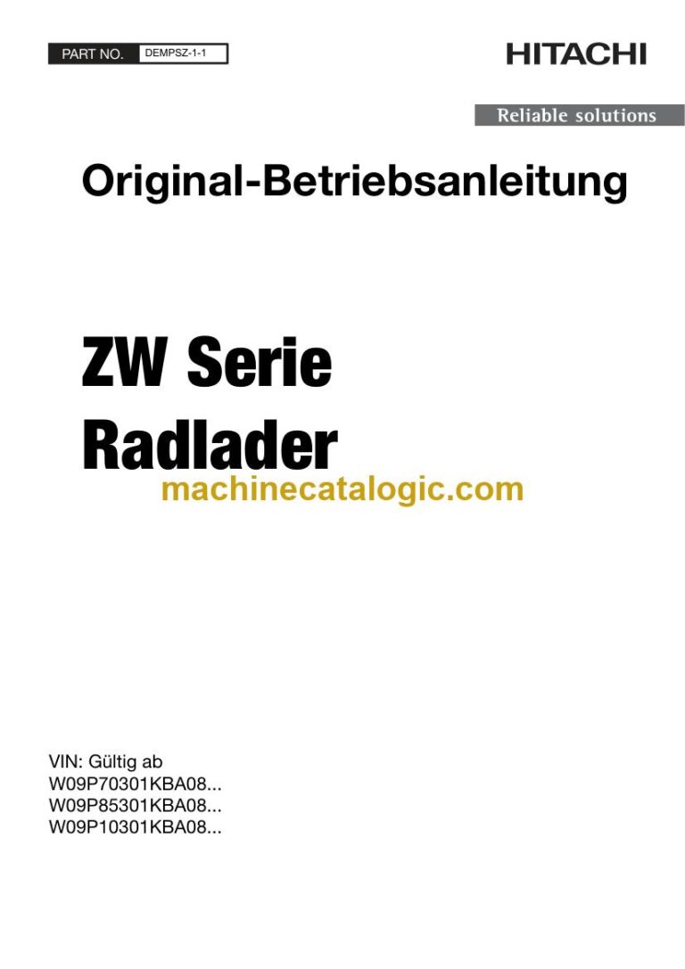 Hitachi ZW95-6 Radlader Betriebsanleitung (DEMPSZ-1-1) – Deckblatt