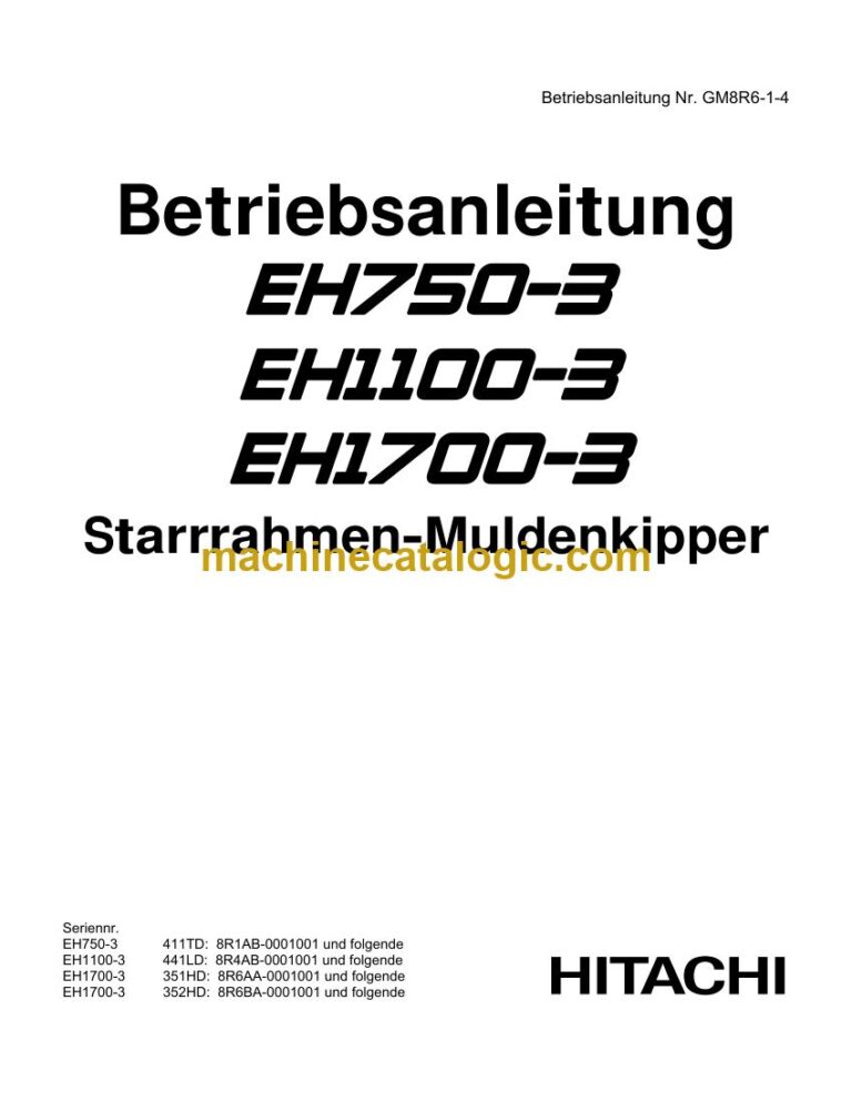 Hitachi EH1700-3 Muldenkipper Betriebsanleitung (GM8R6-1-4) – Deckblatt