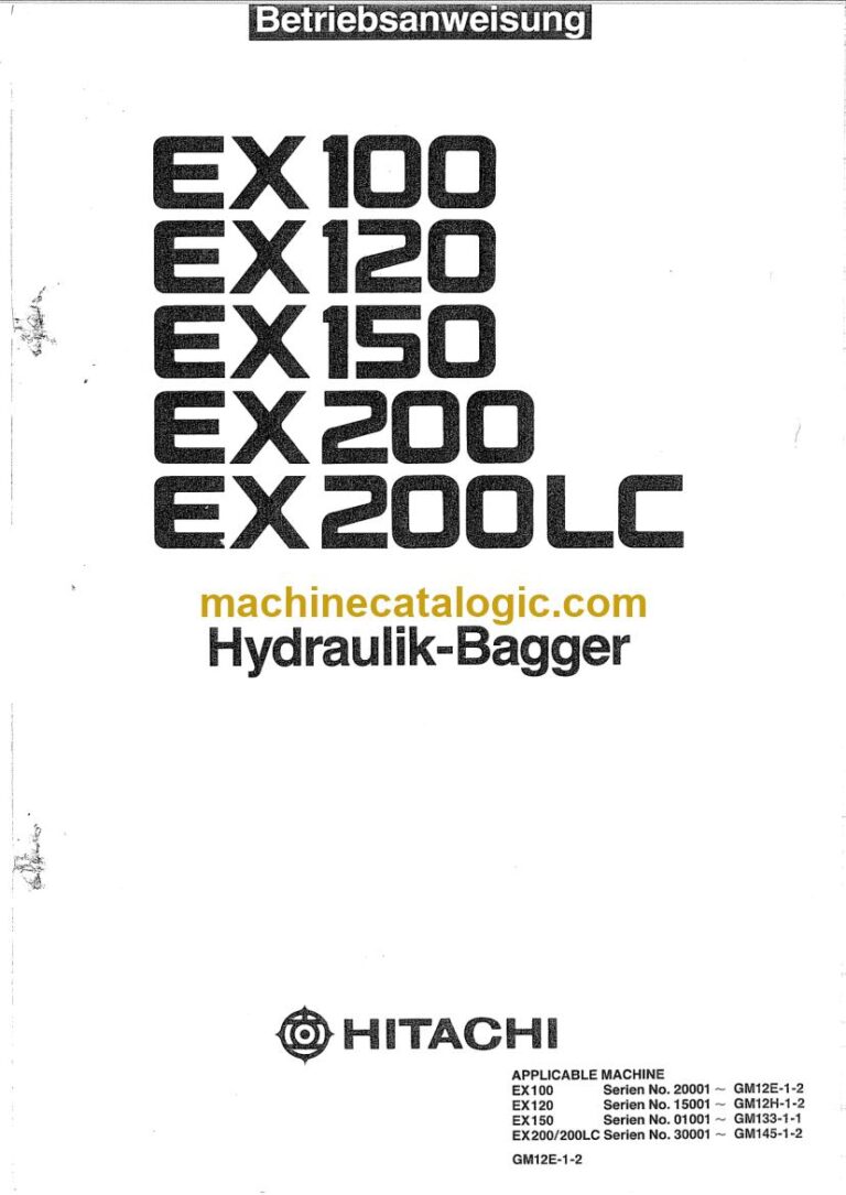 Hitachi EX100, EX120 Hydraulikbagger Betriebsanleitung (GM12E-1-2) – Deckblatt
