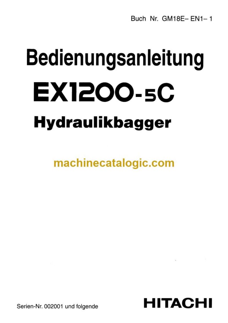 Hitachi EX1200-5C Hydraulikbagger Betriebsanleitung (GM18E-EN1-1) – Deckblatt
