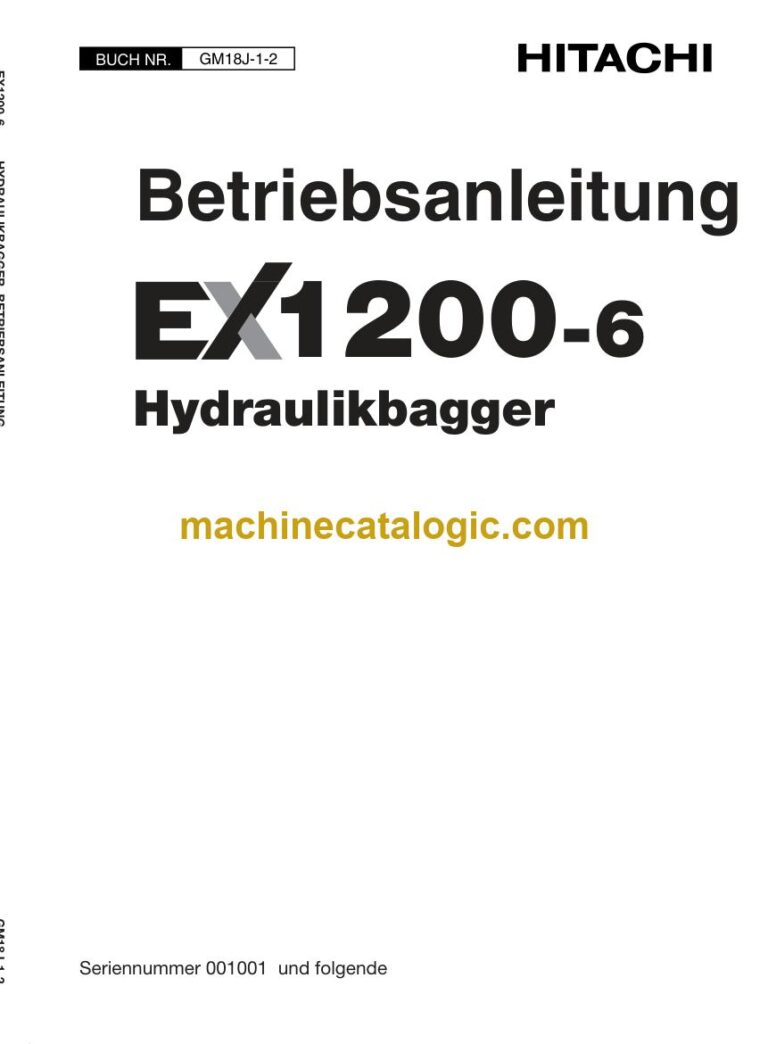 Hitachi EX1200-6 Hydraulikbagger Betriebsanleitung (GM18J-1-2) – Deckblatt