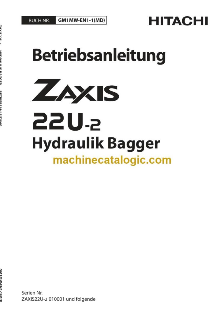 Hitachi ZX22U-2 Hydraulikbagger Betriebsanleitung (GM1MW-EN1-1) – Deckblatt