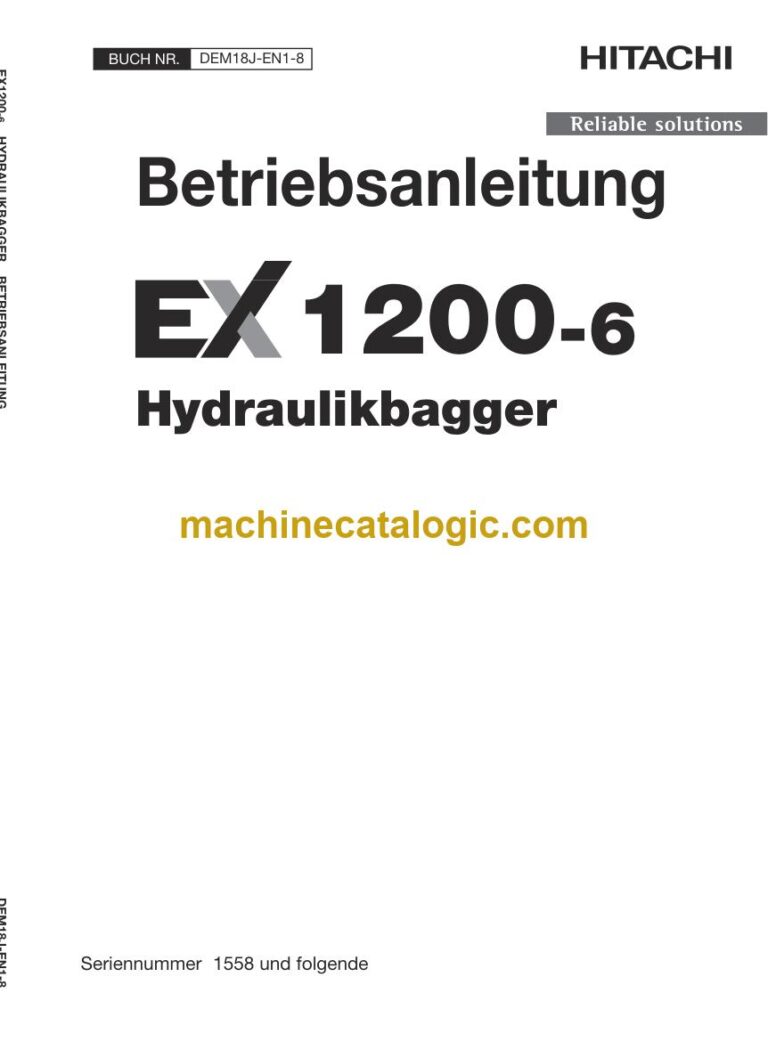 Hitachi EX1200-6 Hydraulikbagger Betriebsanleitung (DEM18J-EN1-8) – Deckblatt