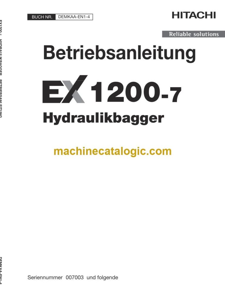 Hitachi EX1200-7 Hydraulikbagger Betriebsanleitung (DEMKAA-EN1-4) – Deckblatt