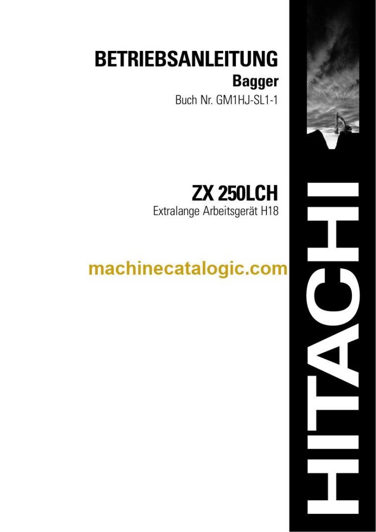 Hitachi ZX250LCH Hydraulikbagger Extralanges Arbeitsgerät (Typ H18) Betriebsanleitung (GM1HJ-SL1-1) – Deckblatt
