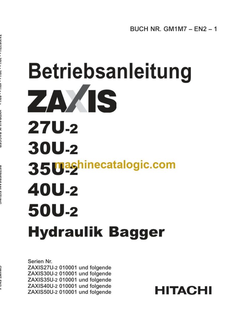 Hitachi ZX27U-2, ZX30U-2 Hydraulikbagger Betriebsanleitung (GM1M7-EN2-1) – Deckblatt