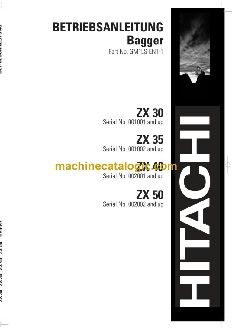 Hitachi ZX30, ZX35 Hydraulikbagger Betriebsanleitung (GM1LS-EN1-1) – Deckblatt