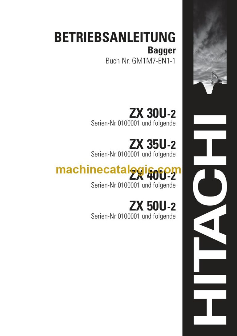 Hitachi ZX30U-2, ZX35U-2 Hydraulikbagger Betriebsanleitung (GM1M7-EN1-1) – Deckblatt