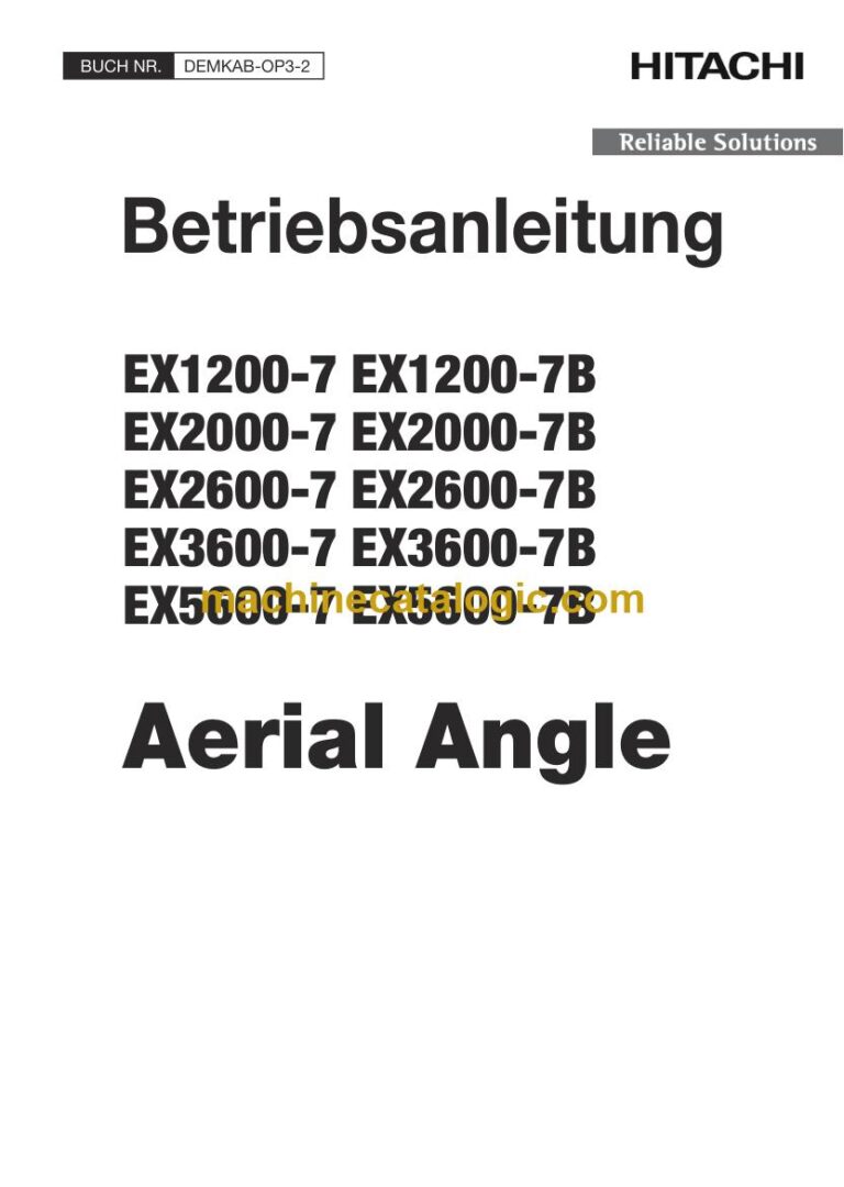 Hitachi EX5600-7, EX5600-7B Hydraulikbagger Aerial Angle Betriebsanleitung (DEMKAB-OP3-2) – Deckblatt