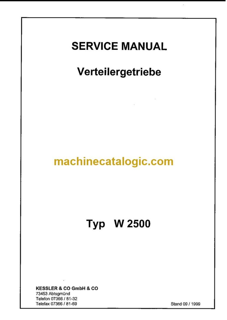 Kessler W 2500 Transfer Case Service Manual