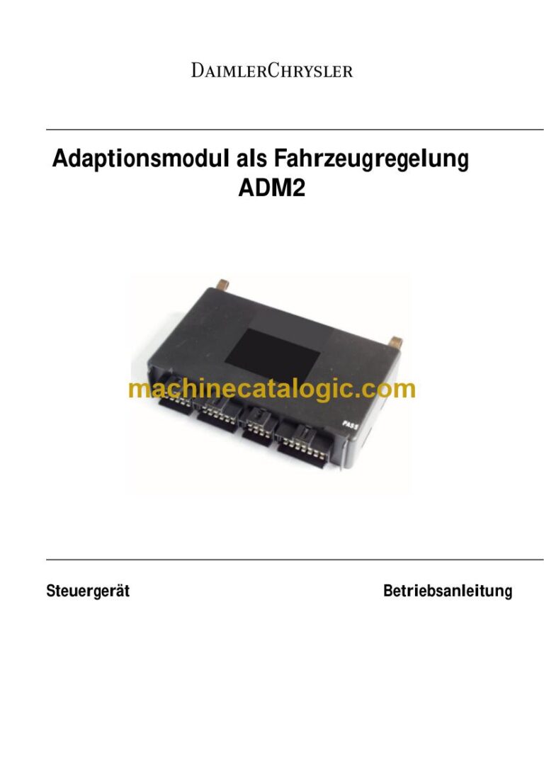 Mercedes-Benz ADM2 Vehicle Control Unit Operating Manual