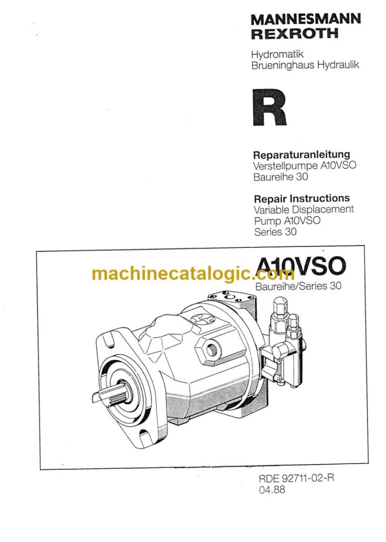 Bosch Rexroth A10VSO Series 30 Hydraulic Pump Service Manual