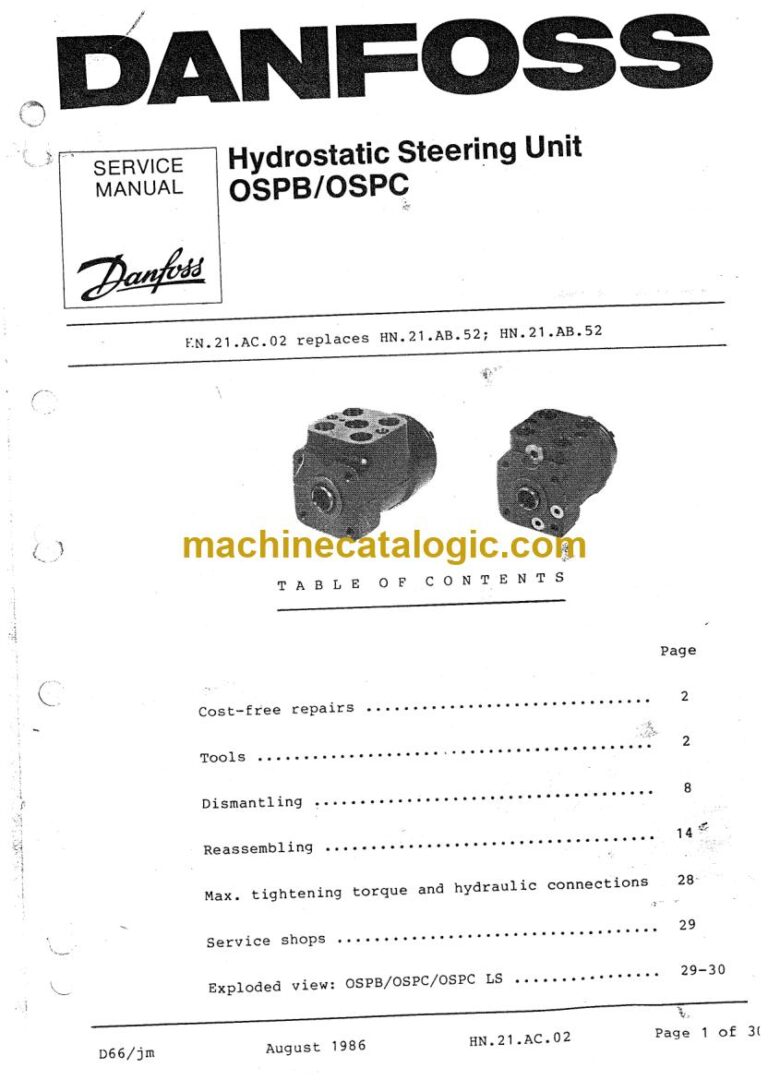 Danfoss OSPB and OSPC Service Manual