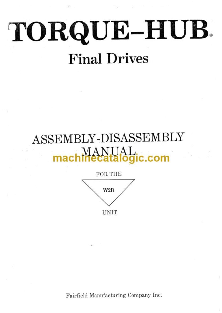 Fairfield W2B Axle Service Manual