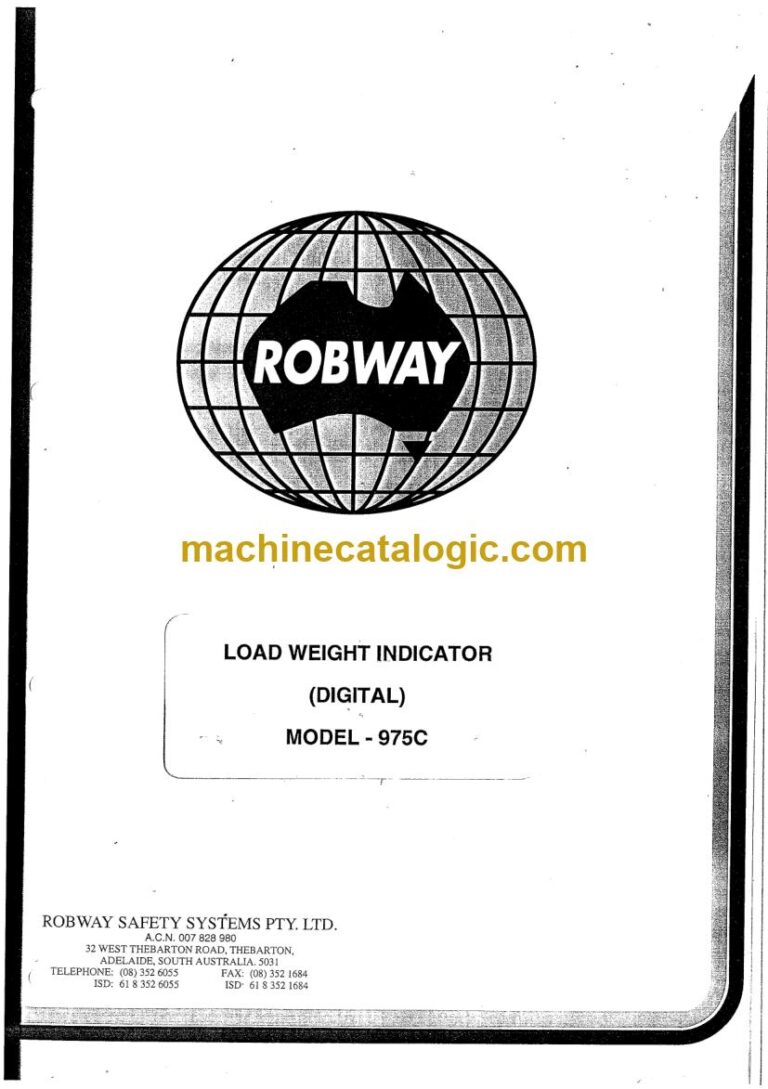 Robway 975C Load Moment Indicator Service Manual