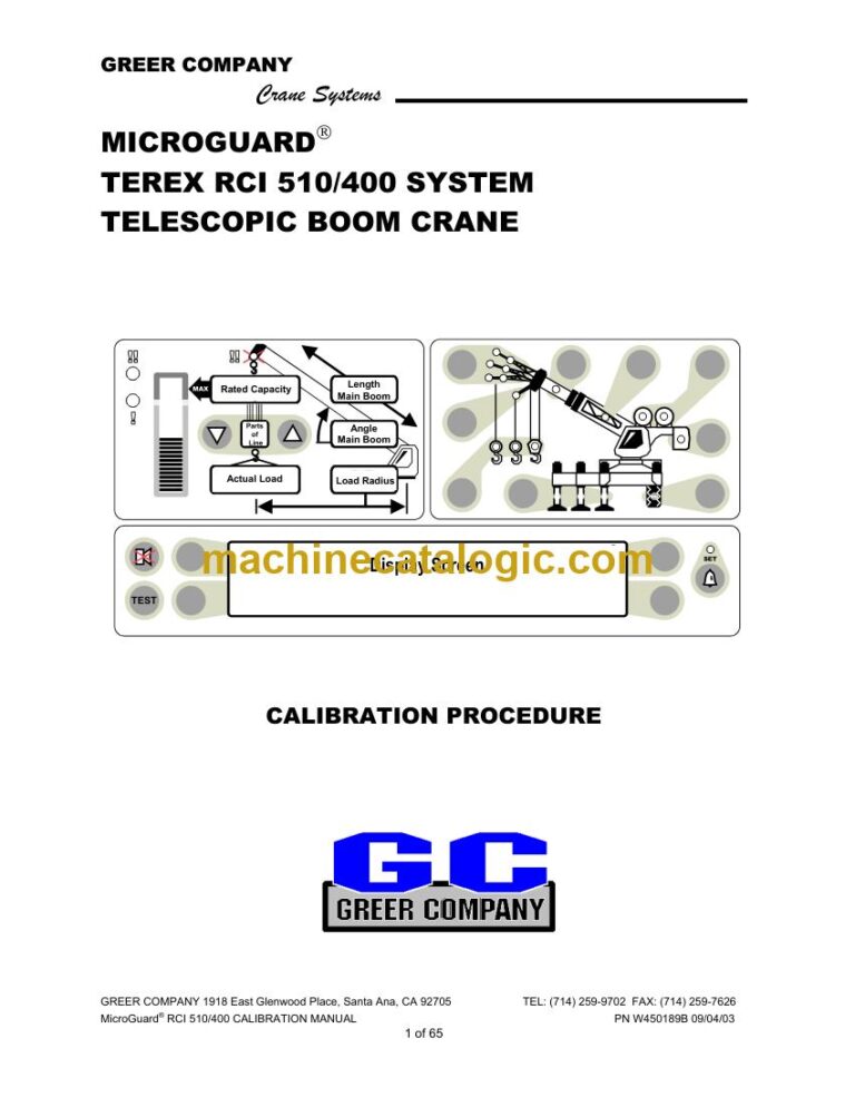 Greer MicroGuard 510 Load Moment Indicator Service Manual