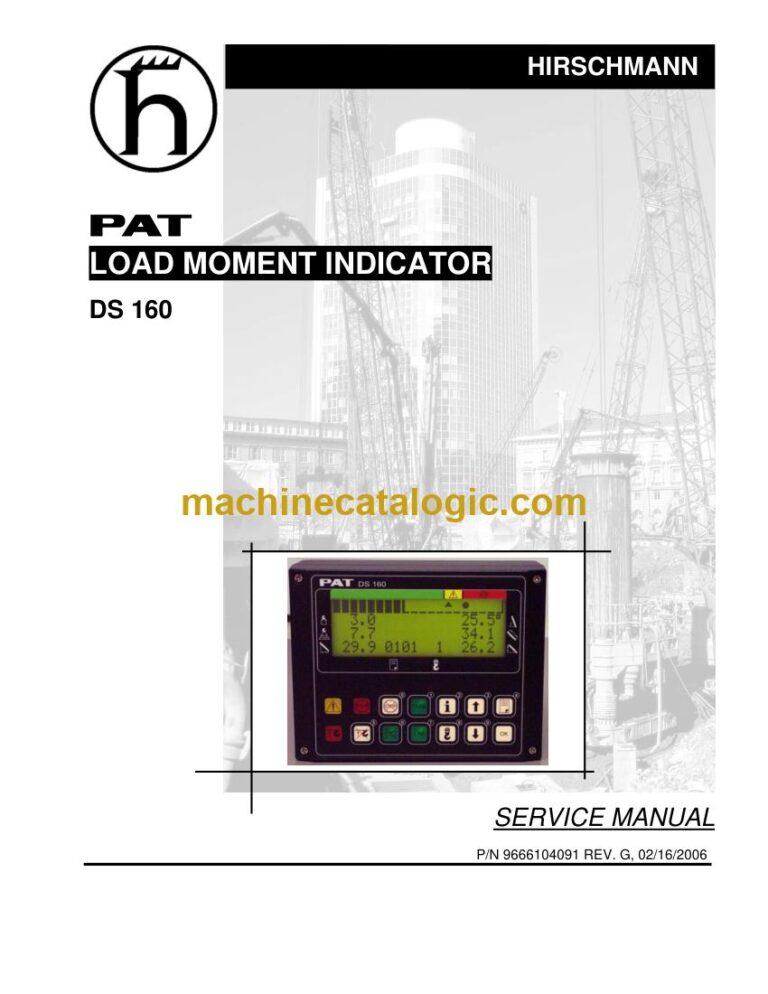 PAT DS 160 Load Moment Indicator Service Manual (9666104091)
