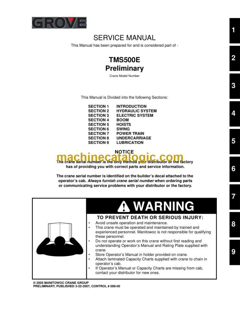 Grove TMS500E Truck Crane Service Manual