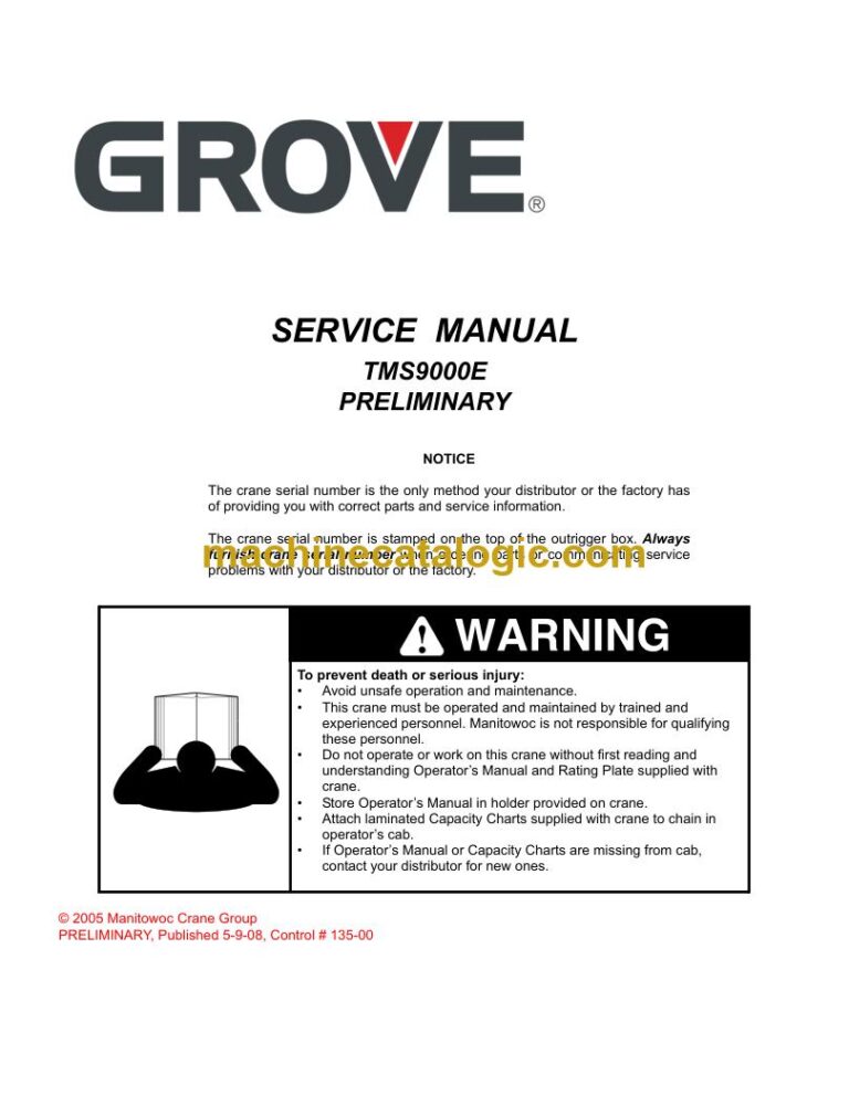 Grove TMS9000E Truck Crane Service Manual
