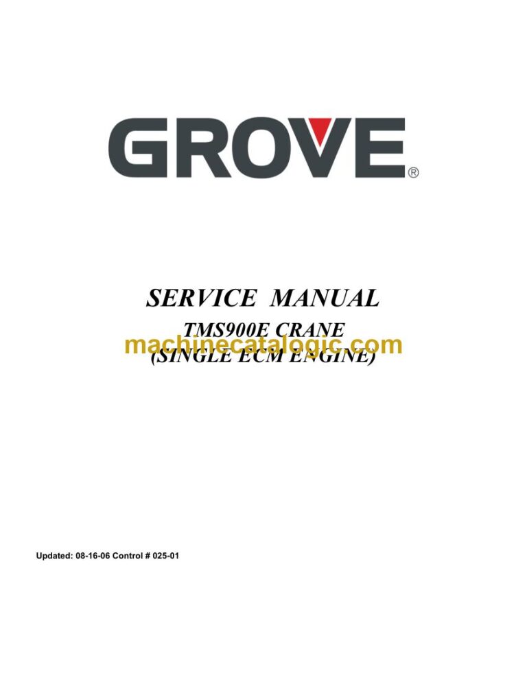 Grove TMS900E Truck Crane Service Manual