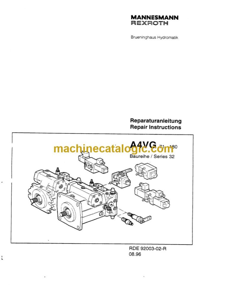 Bosch Rexroth A4VG 71-180 Hydraulic Pump Service Manual