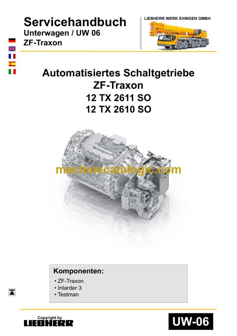 Liebherr 12 TX 2610 SO and 12 TX 2611 SO Transmission Service Manual