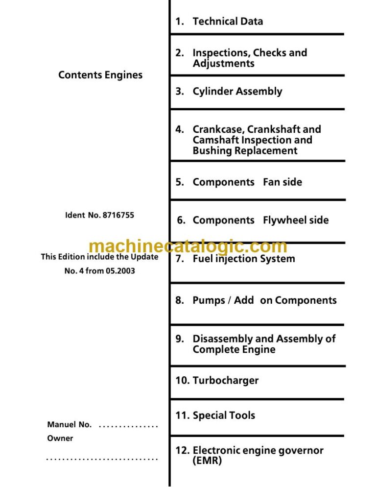 Liebherr D 904, D 906, D 914 and D 916 Engine Service Manual