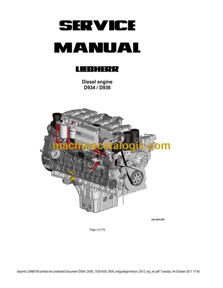 Liebherr D 934 and D 936 Engine Service Manual