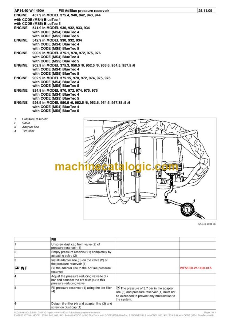 Mercedes-Benz 457.9, 541.9 and 542.9 Engine Service Manual