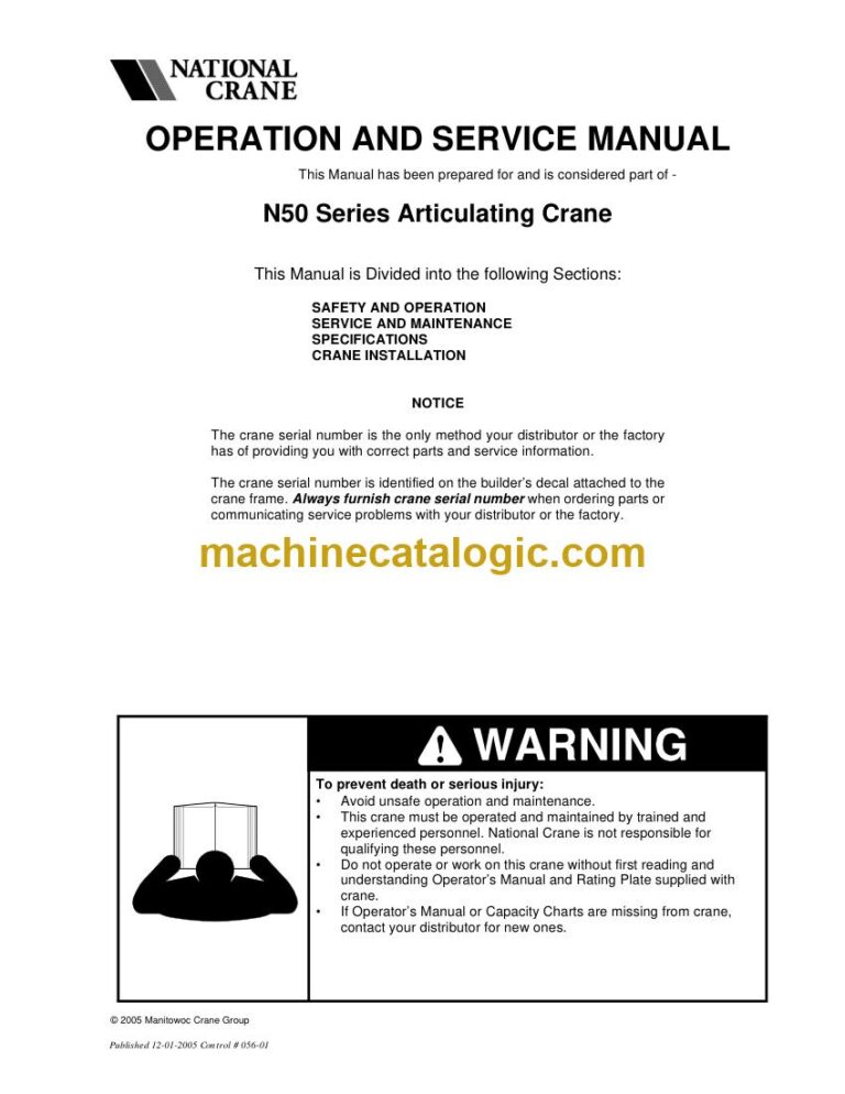 National Crane N50 Articulating Crane Service Manual
