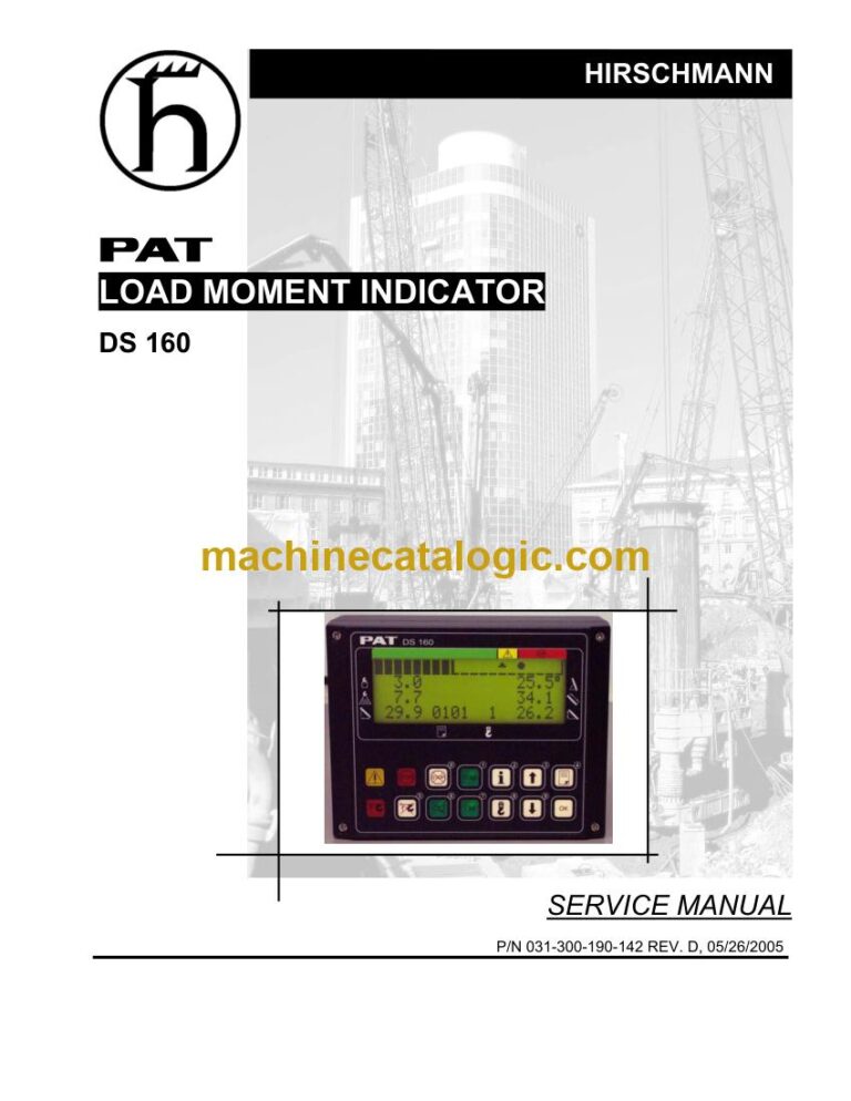 PAT DS 160 Load Moment Indicator Service Manual (031-300-190-142)