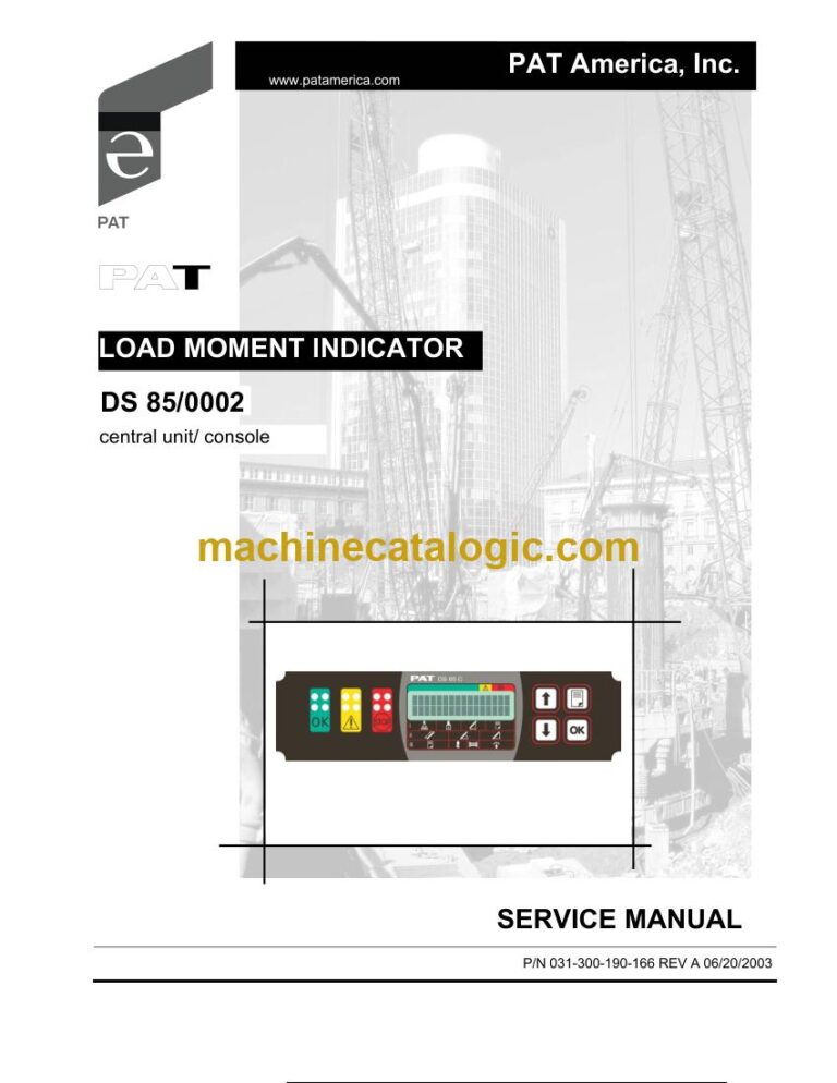 PAT DS 85 Load Moment Indicator Service Manual