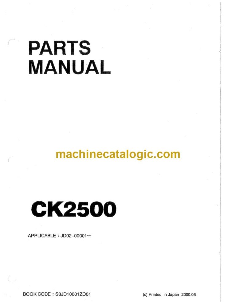 Kobelco CK2500 Crawler Crane Parts Manual