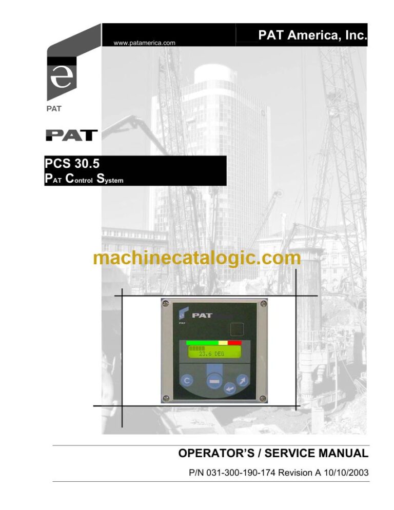 PAT PCS 30.5 Load Moment Indicator Service Manual