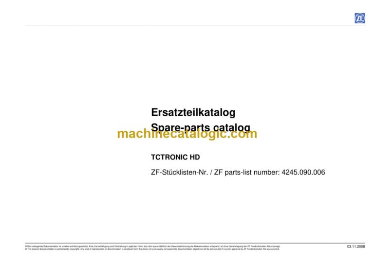 ZF TCTRONIC HD 4245.090.006 Transmission Parts Manual