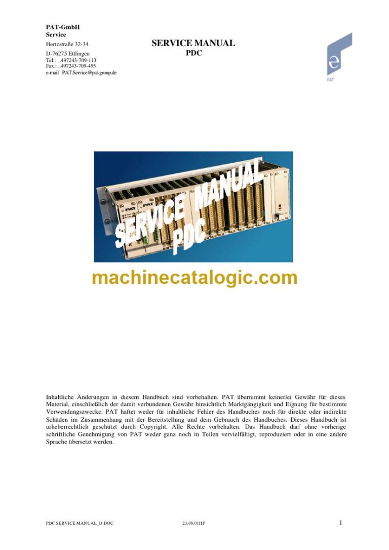 PAT PDC Load Moment Indicator Service Manual
