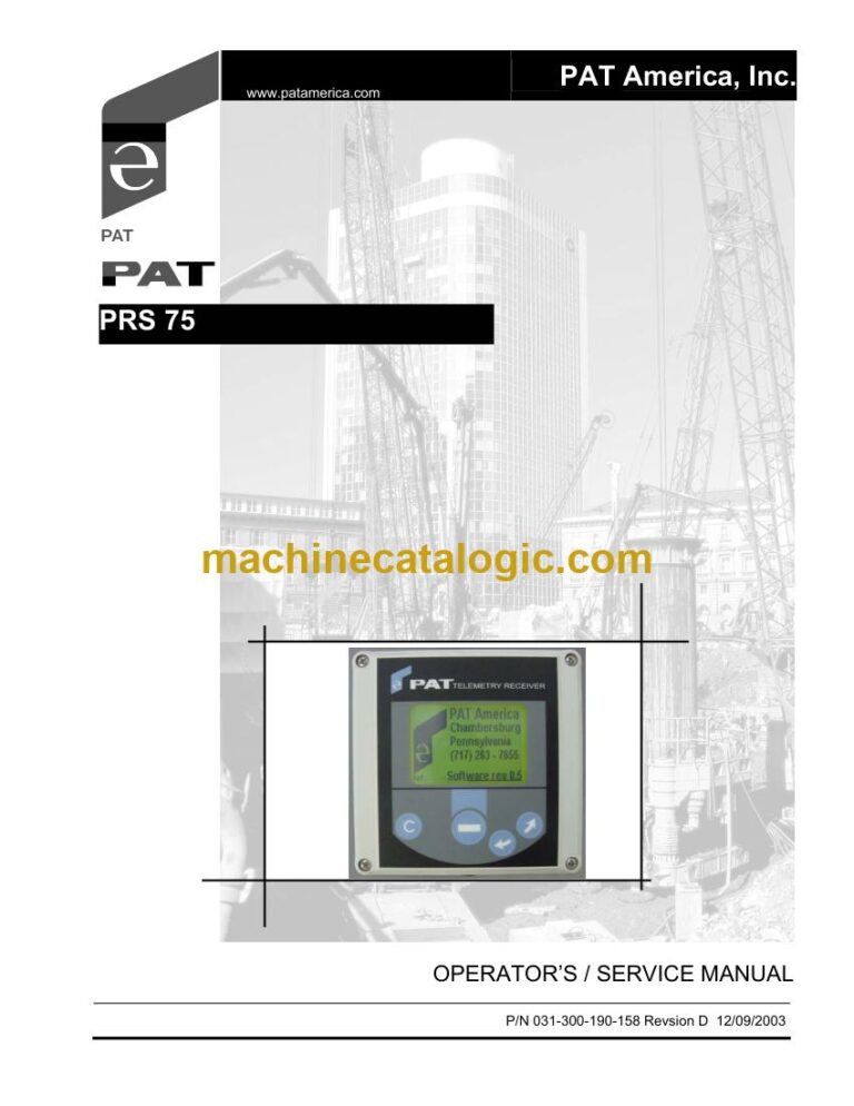 PAT PRS 75 Load Moment Indicator Service Manual