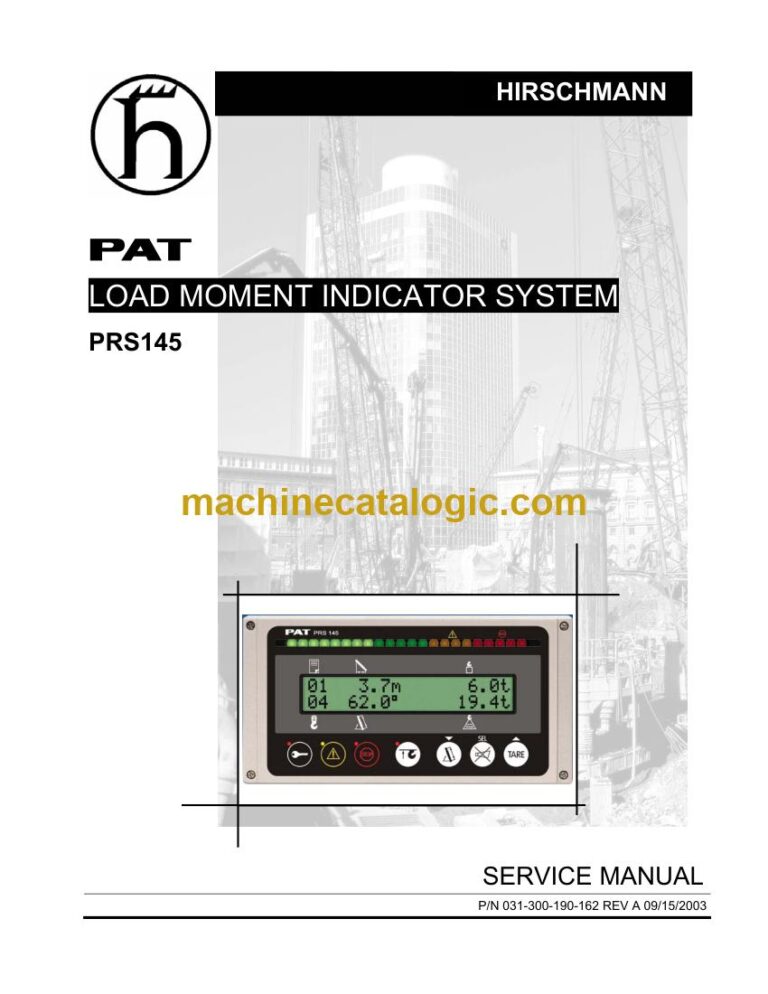 PAT PRS145 Load Moment Indicator Service Manual