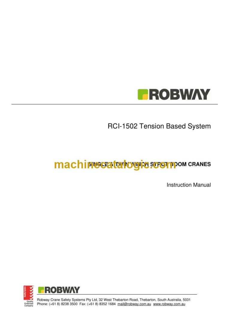 Robway RCI-1502 Load Moment Indicator Service Manual