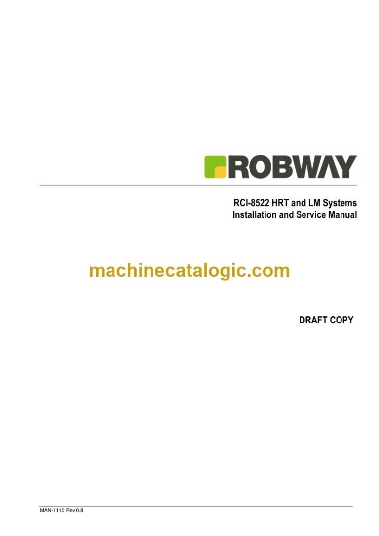 Robway RCI-8522 Load Moment Indicator Service Manual