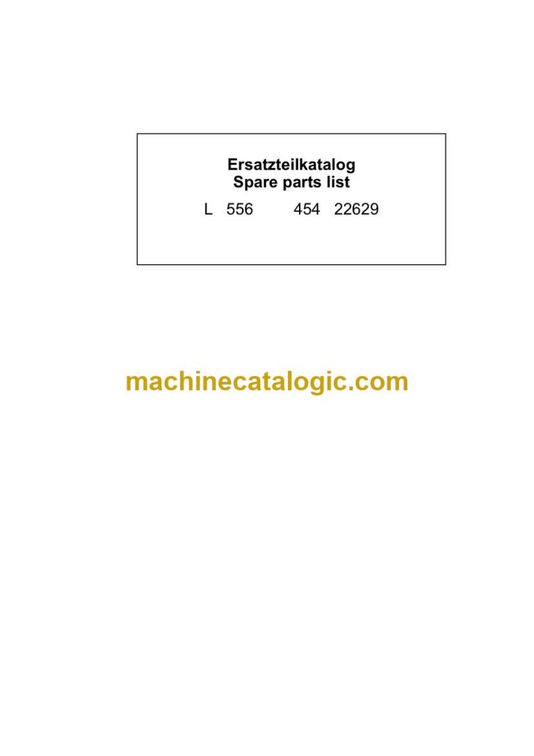 Liebherr L 556 2plus2 Wheel Loader Parts Manual