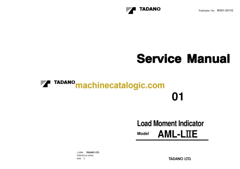 Tadano AML-LIIE Load Moment Indicator Service Manual
