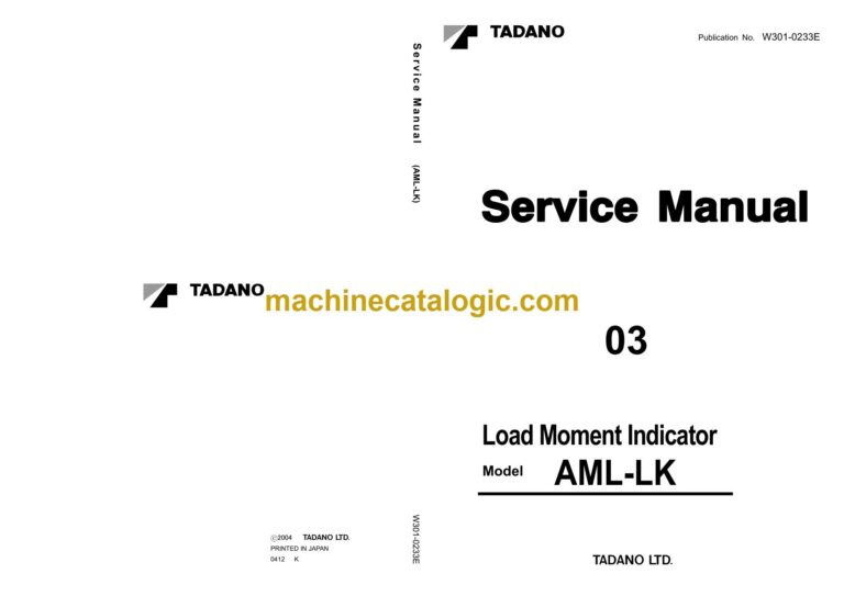 Tadano AML-LK Load Moment Indicator Service Manual