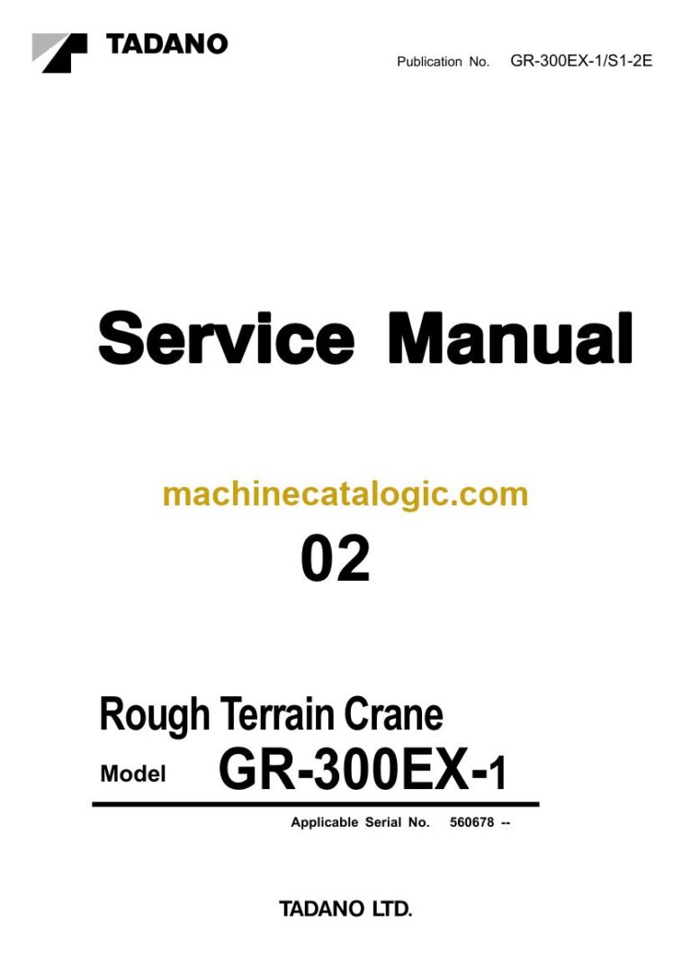 Tadano GR-300EX-1 Rough Terrain Crane Service Manual