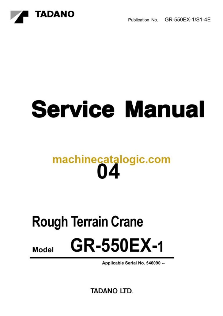 Tadano GR-550EX-1 Rough Terrain Crane Service Manual