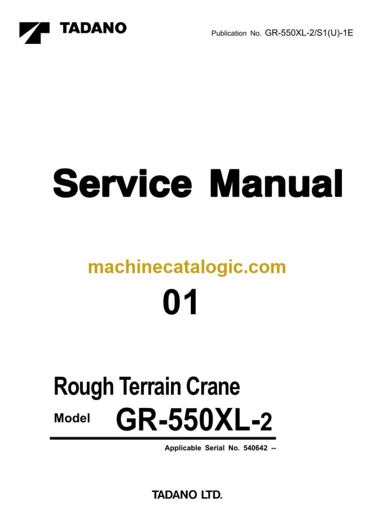 Tadano GR-550XL-2 Rough Terrain Crane Service Manual