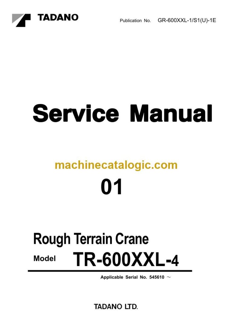 Tadano GR-600XXL-1 Rough Terrain Crane Service Manual