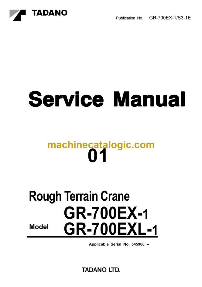 Tadano GR-700EX-1 Rough Terrain Crane Service Manual